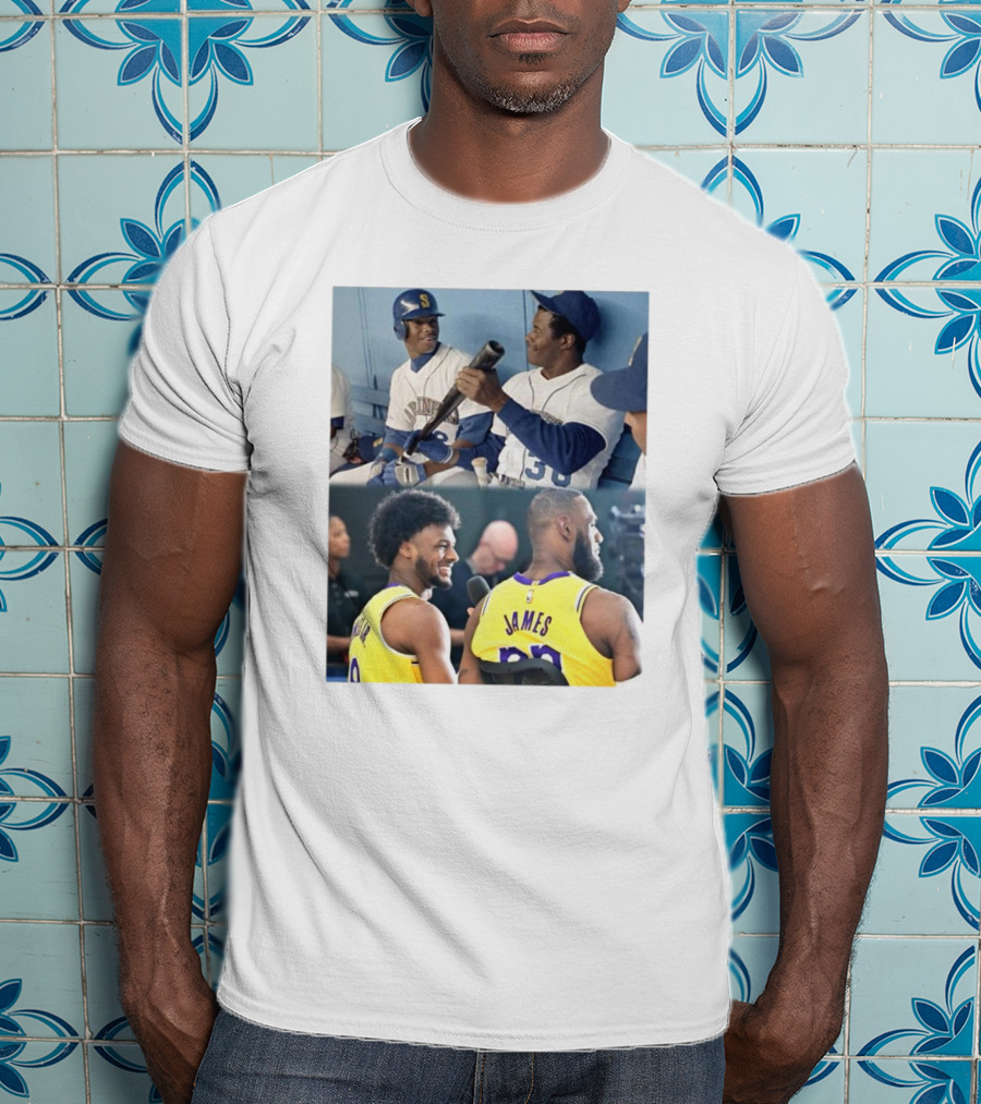 Ken Griffey Jr And Ken Griffey Sr Attend Lakers Game For LeBron And Bronny Historic Moment T-Shirt