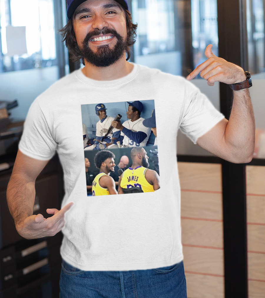 Ken Griffey Jr And Ken Griffey Sr Attend Lakers Game For LeBron And Bronny Historic Moment T-Shirt