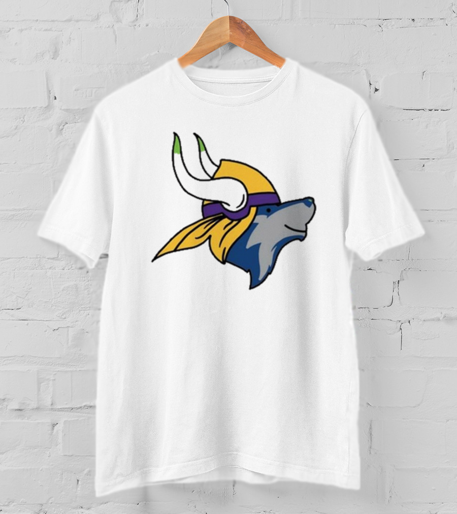 Maplewedgie Corndoggylol Minnesota Timbervikes Vikings Wolf Helmet Nordic Spirit Fusion T-Shirt