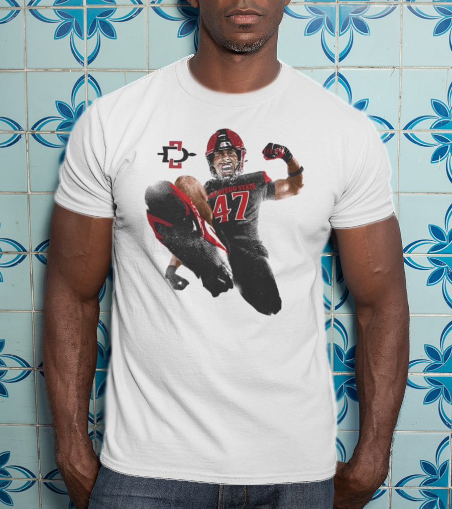 Trey White San Diego State Aztecs 47 Football Jump T-Shirt