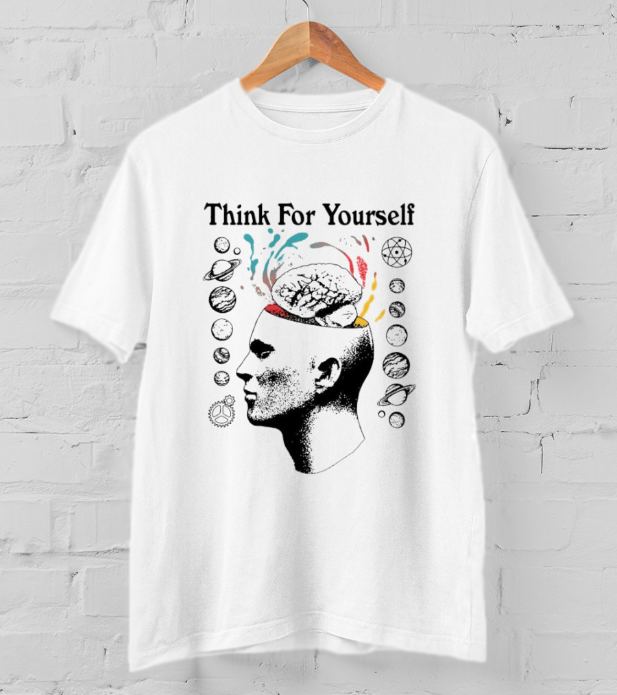 Joe Bartolozzi Think For Yourself Brain Out Open Planets T-Shirt