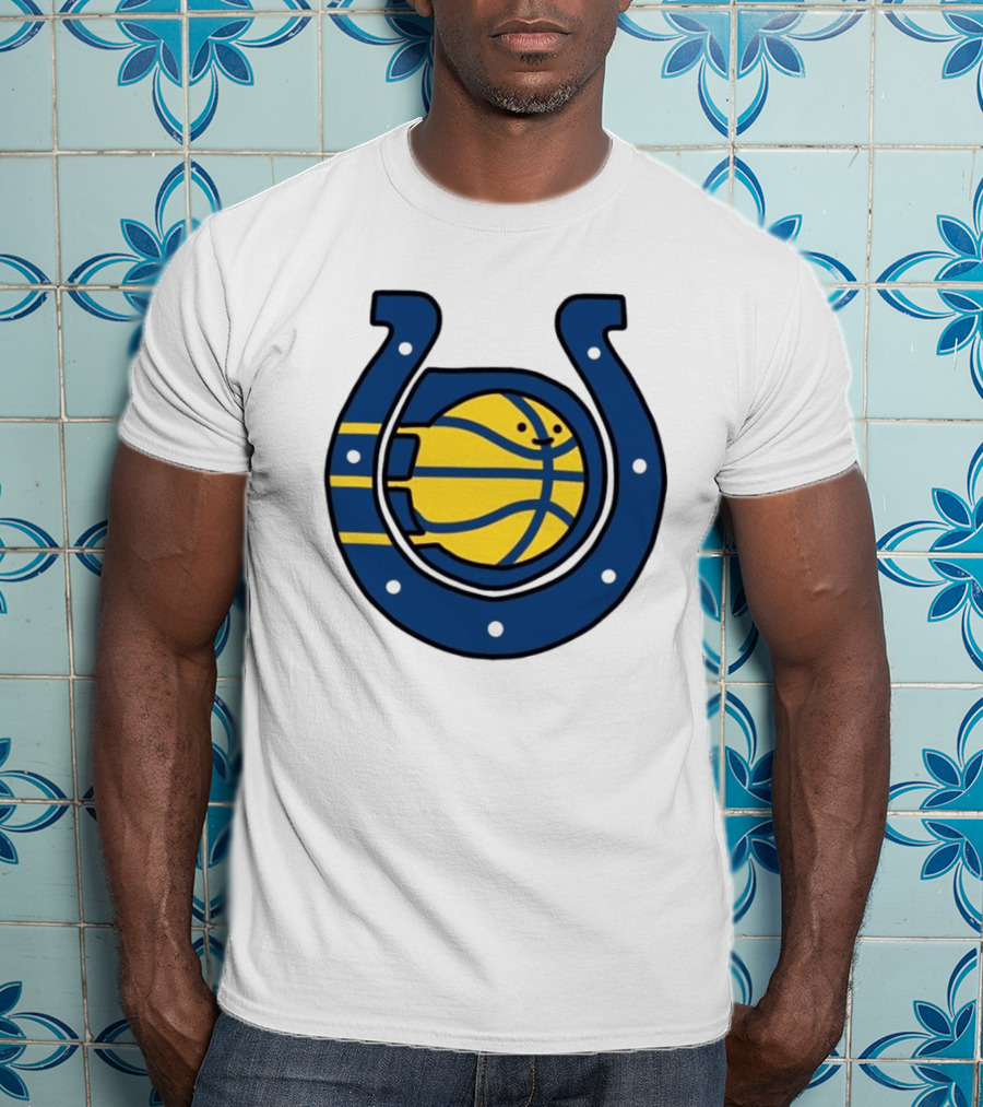NFL X NBA Indianapolis Colts Pacers Logo Mashup Combine T-Shirt