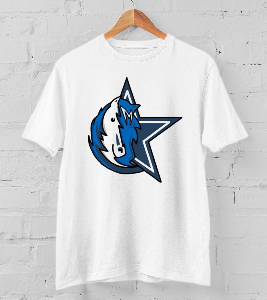 NFL NBA Cowboys Mavericks Logo Mashup Combine T-Shirt