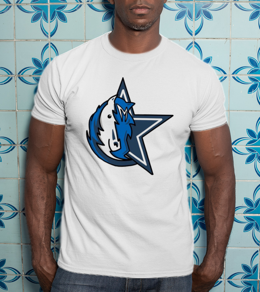 NFL NBA Cowboys Mavericks Logo Mashup Combine T-Shirt