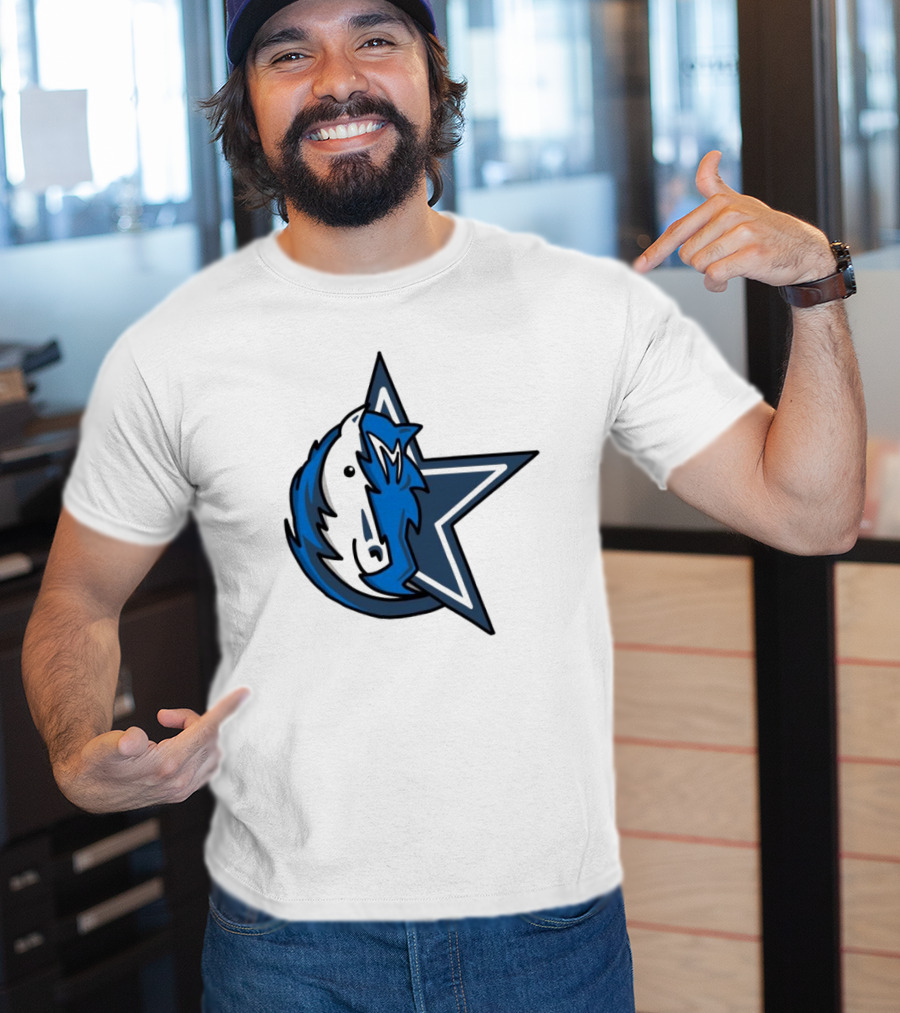NFL NBA Cowboys Mavericks Logo Mashup Combine T-Shirt