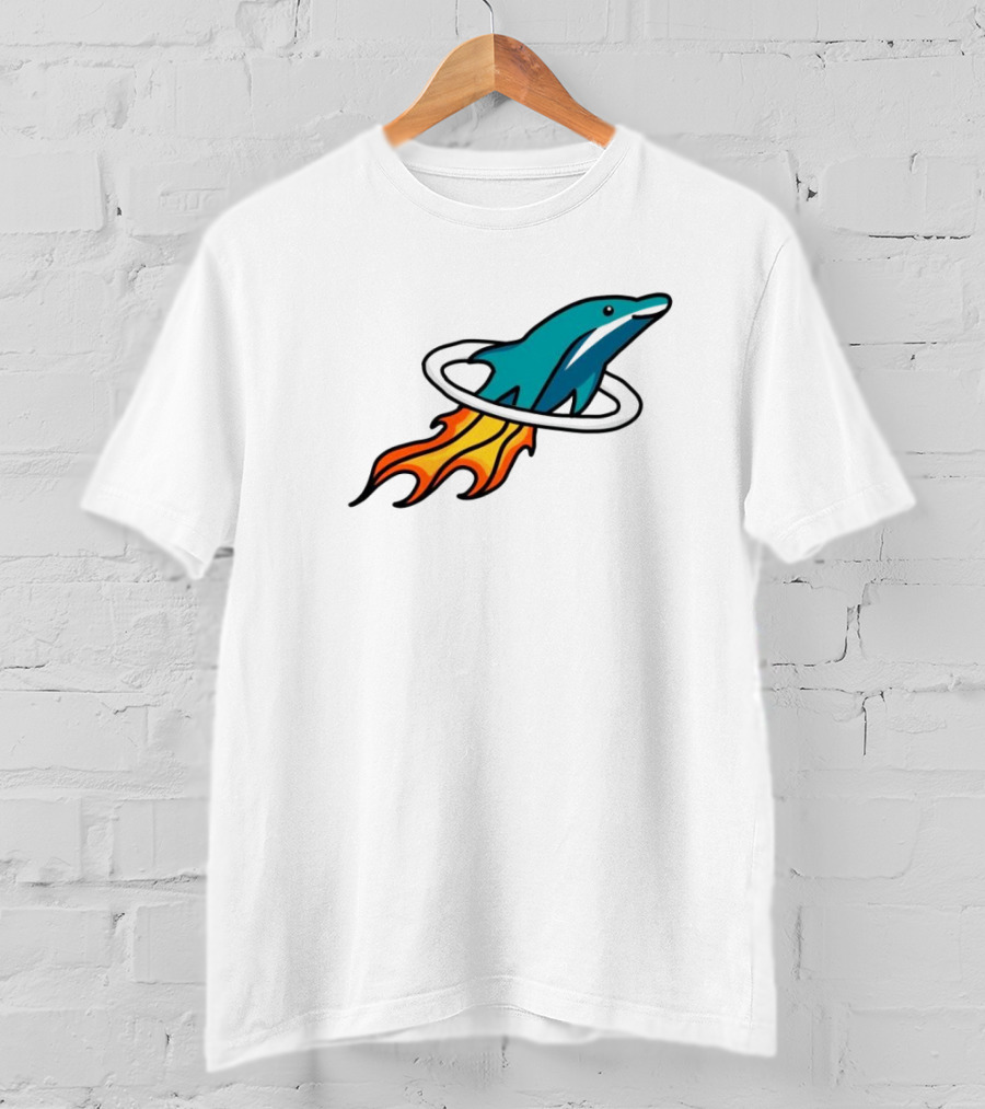 Dolphins X Rockets Crossover Logo Mashup T-Shirt
