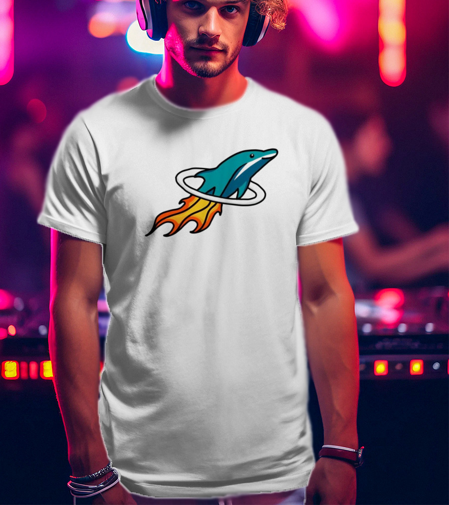 Dolphins X Rockets Crossover Logo Mashup T-Shirt
