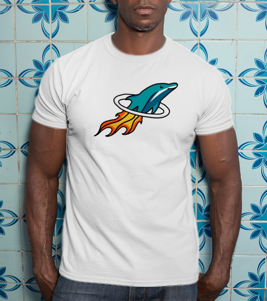 Dolphins X Rockets Crossover Logo Mashup T-Shirt