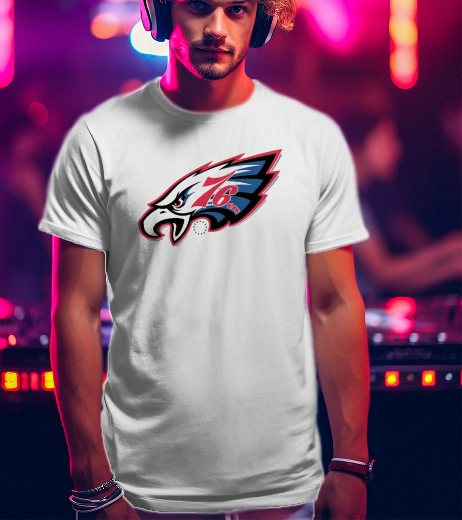 Philadelphia Eagles 76ers Logo Mashup NFL X NBA Collaboration T-Shirt