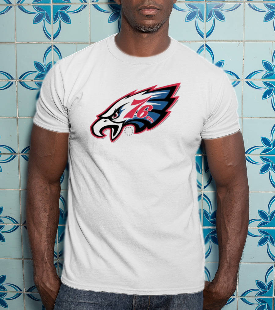 Philadelphia Eagles 76ers Logo Mashup NFL X NBA Collaboration T-Shirt