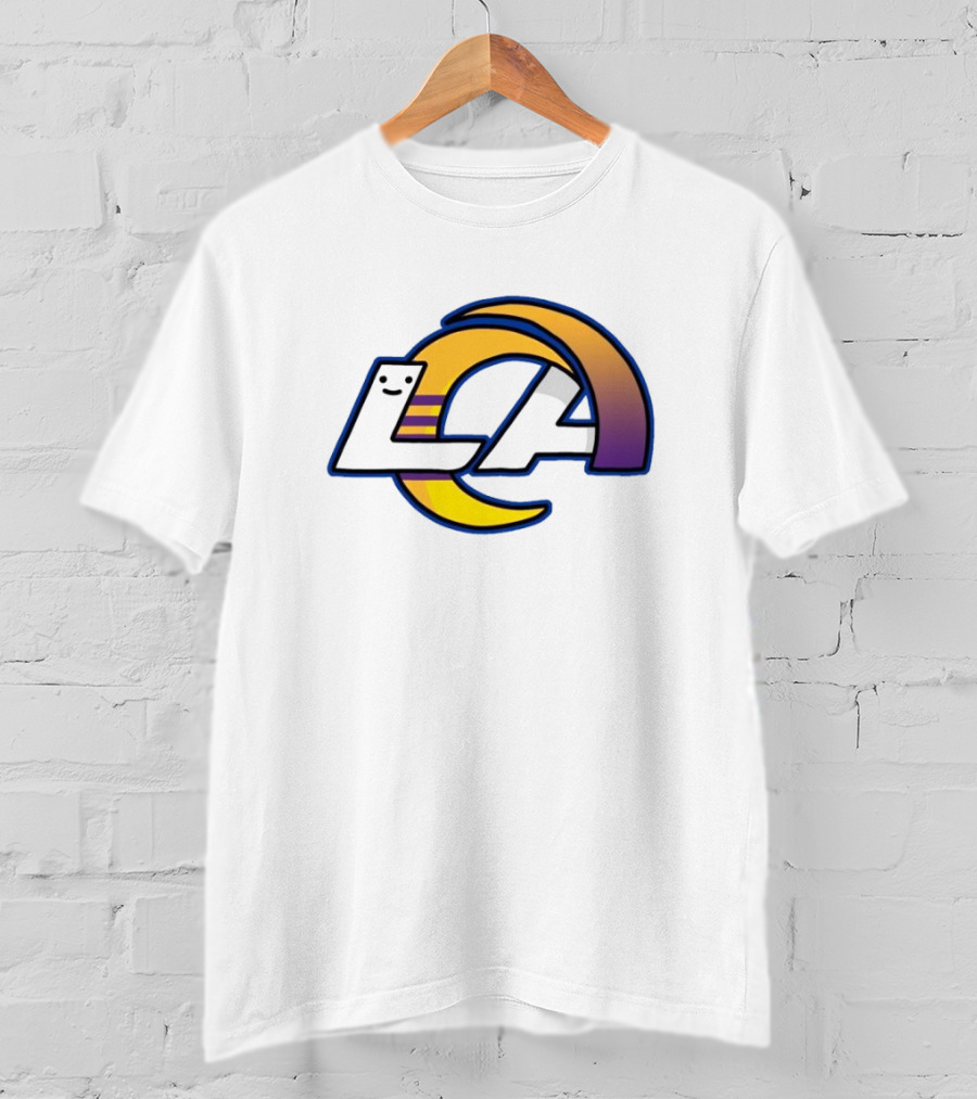 NFL NBA Los Angeles Rams Lakers Logo Mashup T-Shirt
