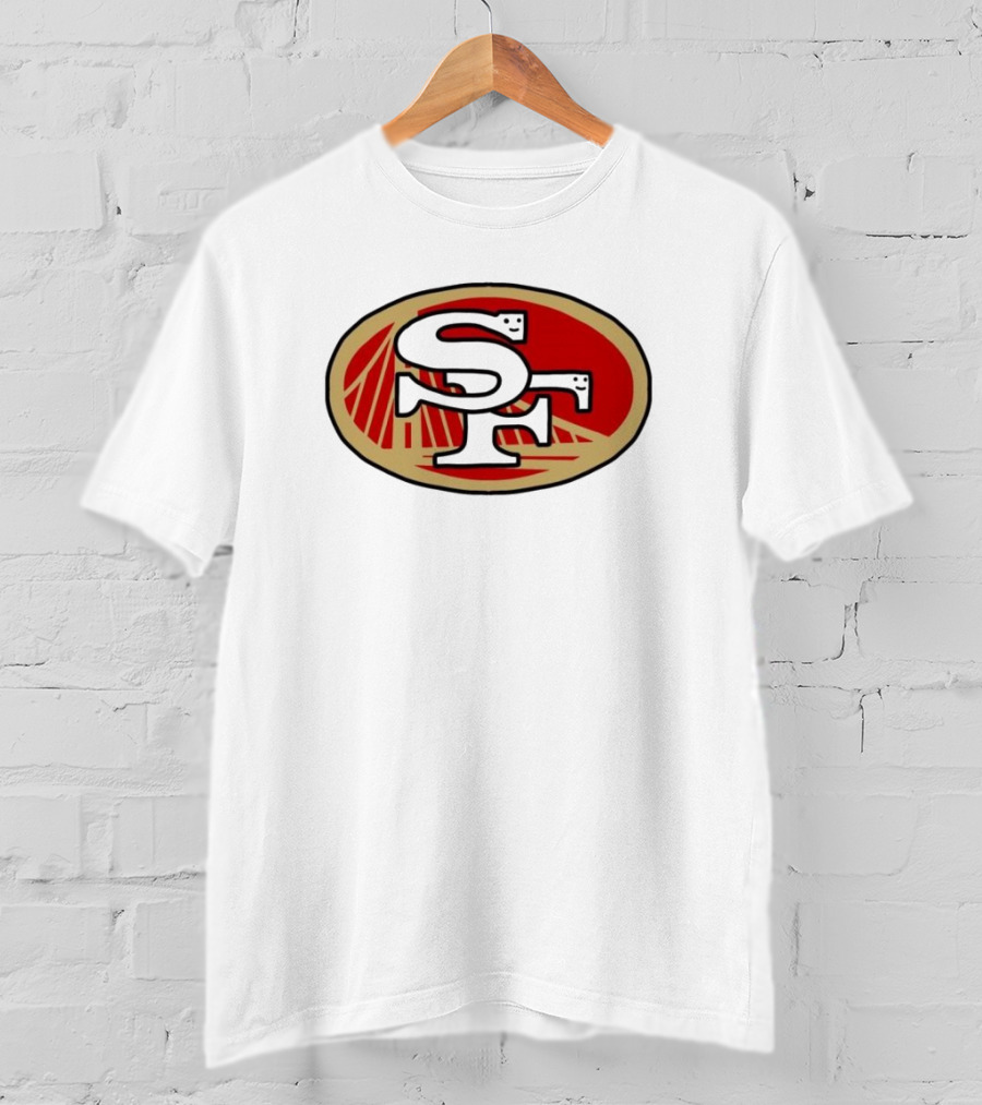 NFL X NBA San Francisco 49ers Warriors Logo Mash Combine T-Shirt