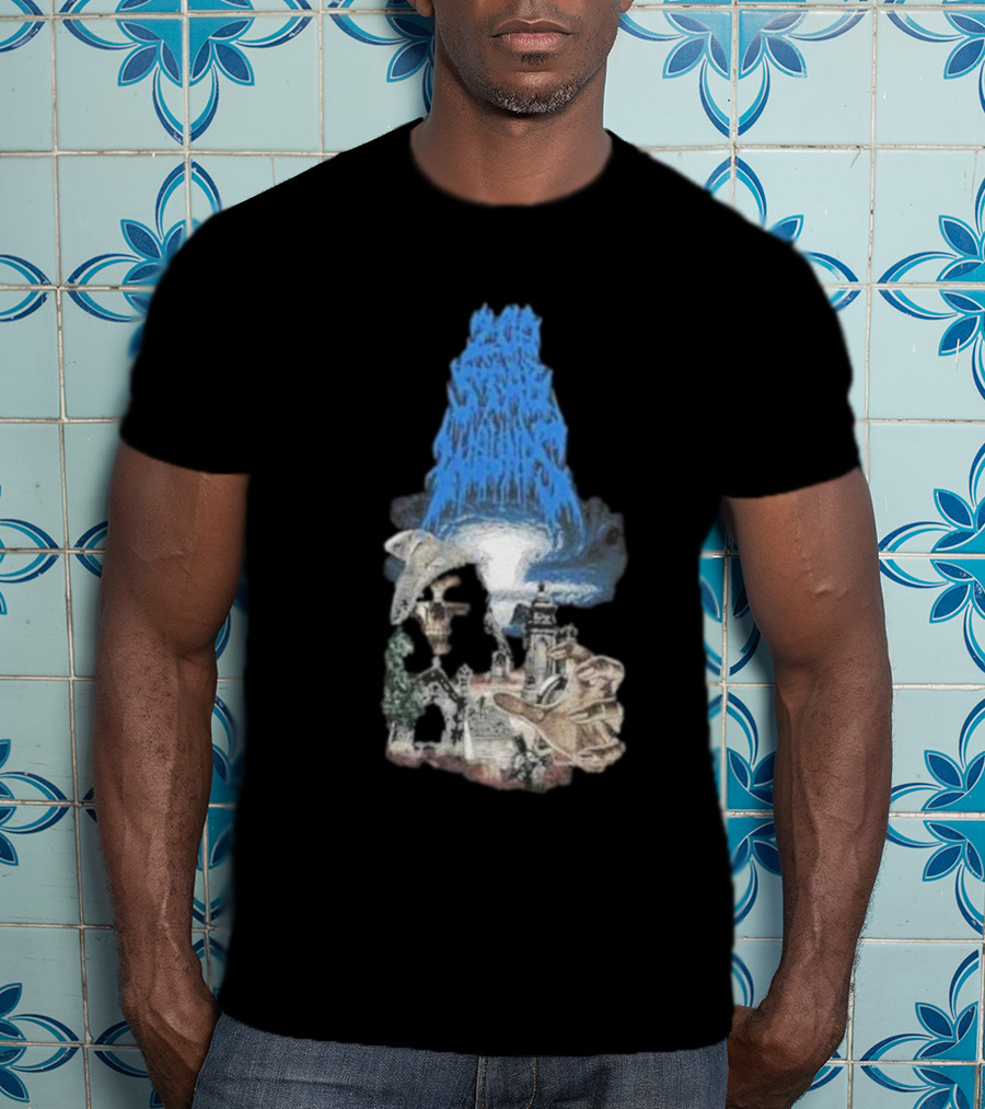 Down Right Merch 200 Stab Wounds Grim Reaper Skull Lighthouse Scene T-Shirt
