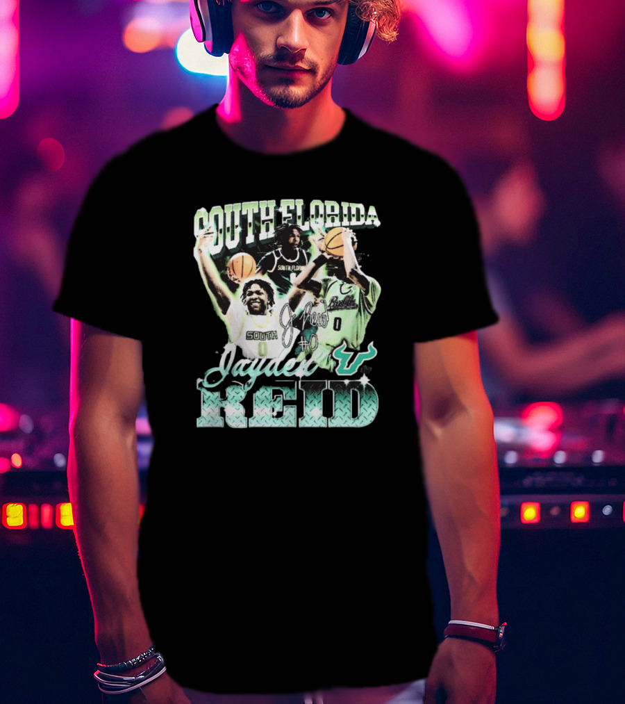 South Florida Jayden Reid #0 Bulls Basketball Signature T-Shirt