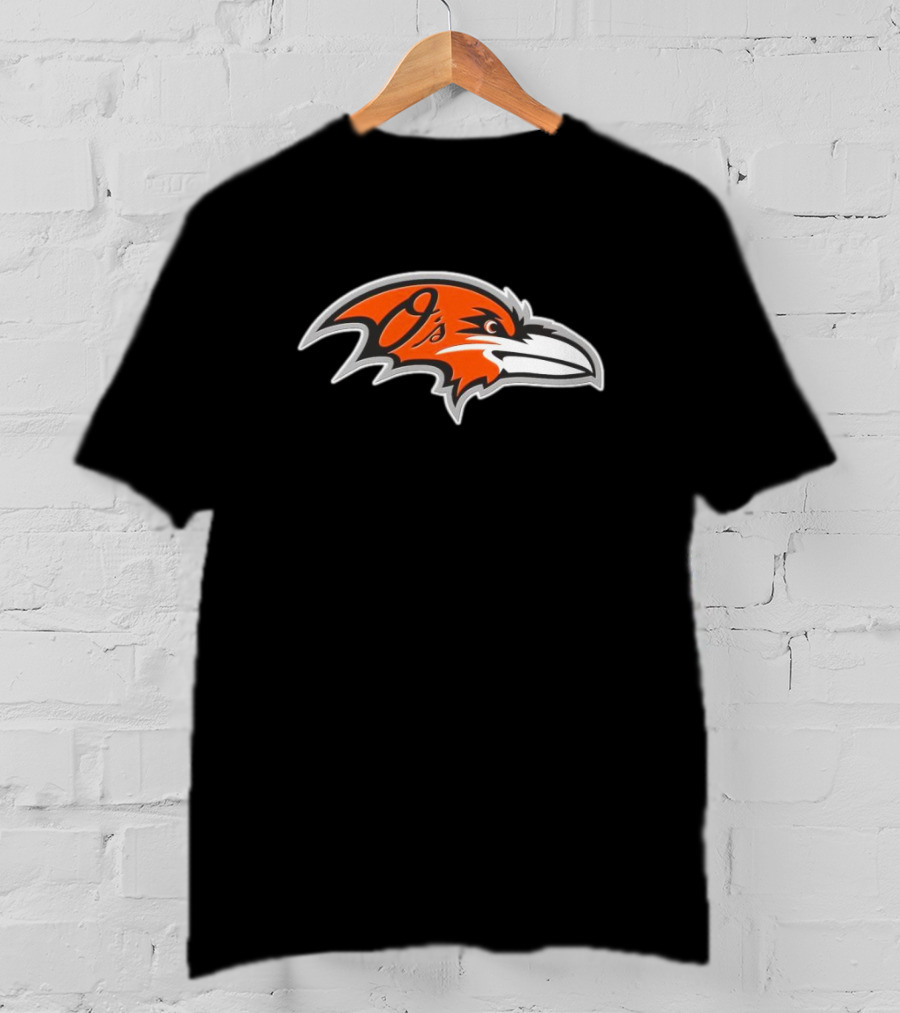 NFL MLB Baltimore Ravens Orioles Logo Mashup T-Shirt
