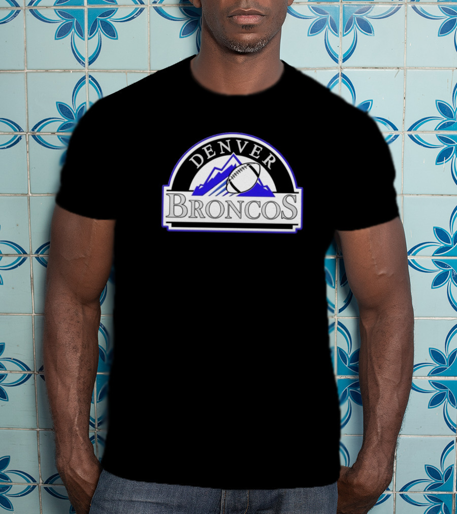 Denver Broncos Colorado Rockies Logo Mashup NFL MLB T-Shirt