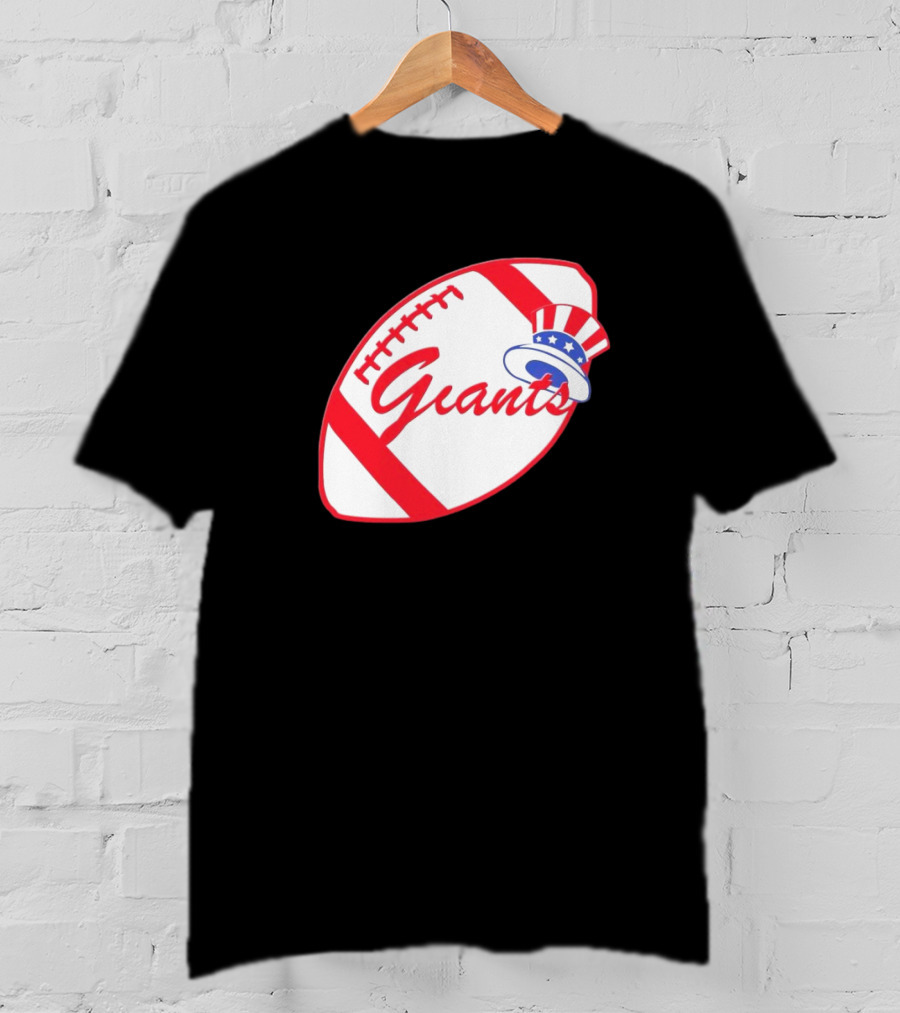 Giants Football Mashup With Yankees Hat NFL X MLB Collaboration T-Shirt