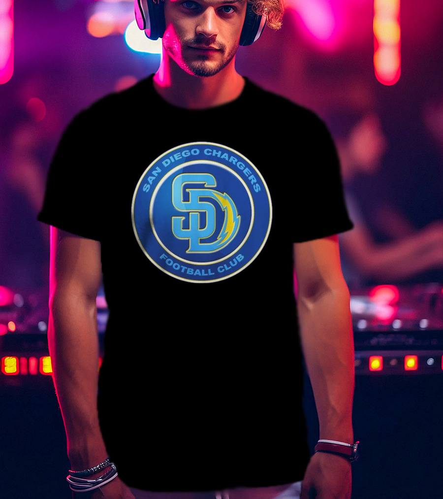 San Diego Chargers Football Club SD Logo Mashup T-Shirt