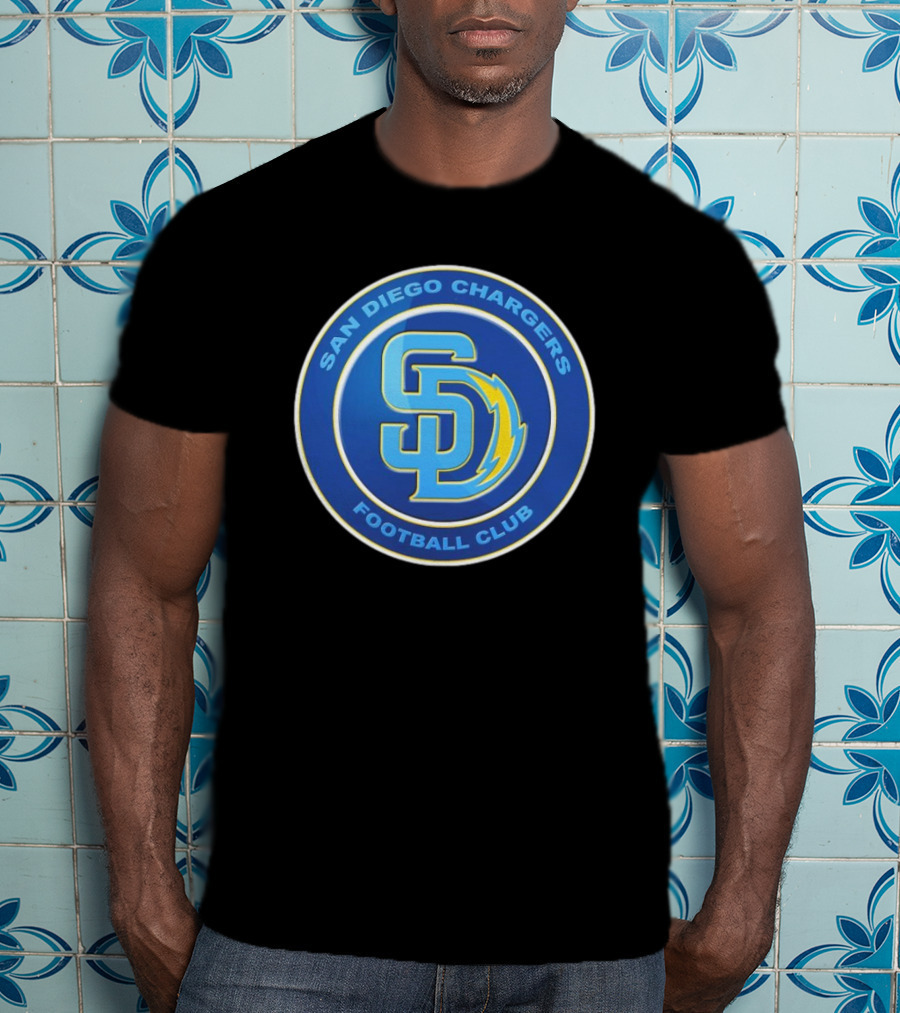 San Diego Chargers Football Club SD Logo Mashup T-Shirt