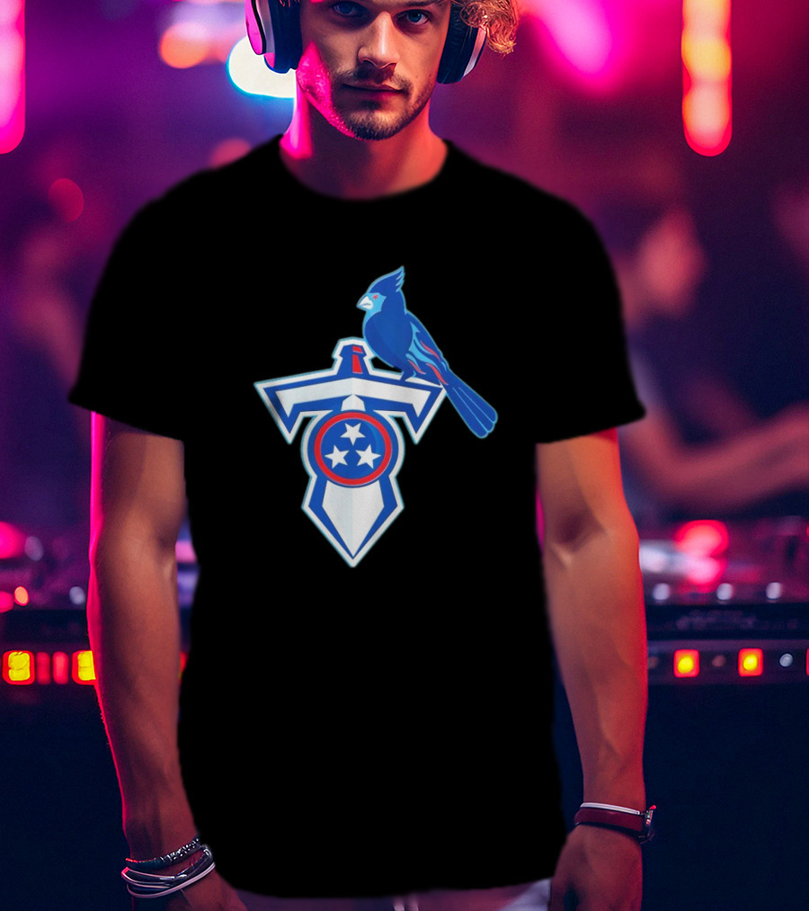 NFL X MLB Tennessee Titans St. Louis Cardinals Logo Mashup T-Shirt