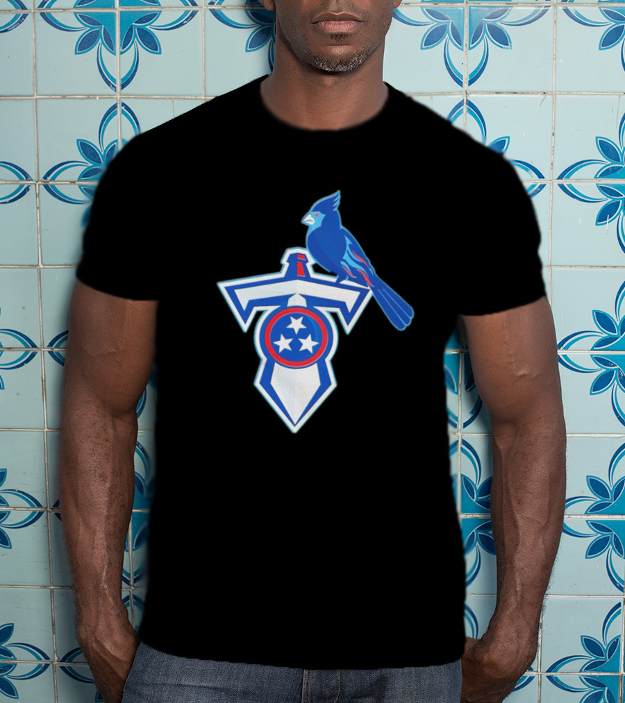 NFL X MLB Tennessee Titans St. Louis Cardinals Logo Mashup T-Shirt