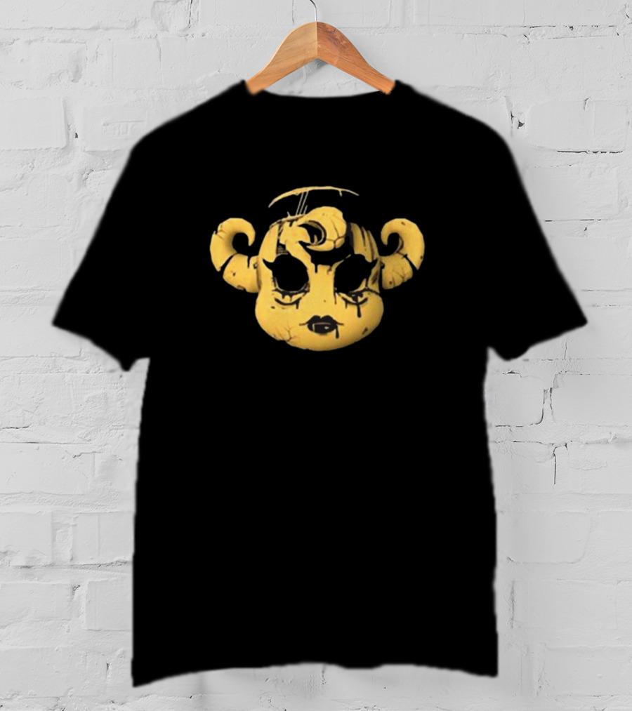 Bendy Striker Mask Ink Demon’s Eve Horned Yellow Face T-Shirt
