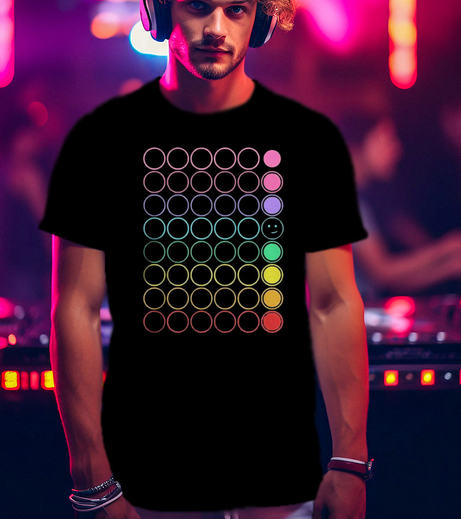 Kinda Funny Pride Rainbow Circles With Smiley T-Shirt
