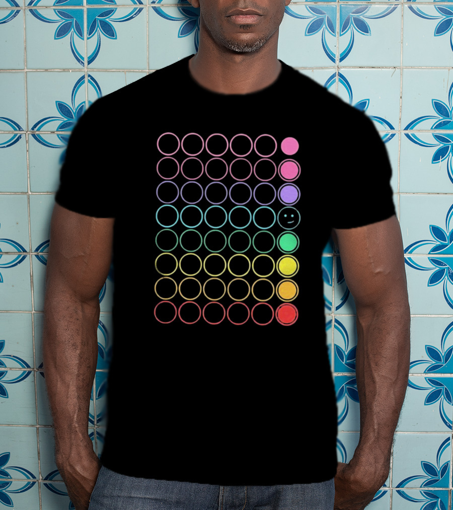 Kinda Funny Pride Rainbow Circles With Smiley T-Shirt