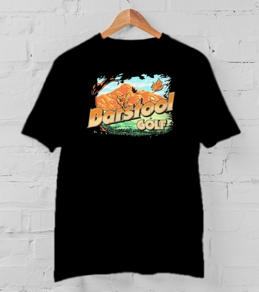Golf Fall Mountain Scene With Leaves T-Shirt