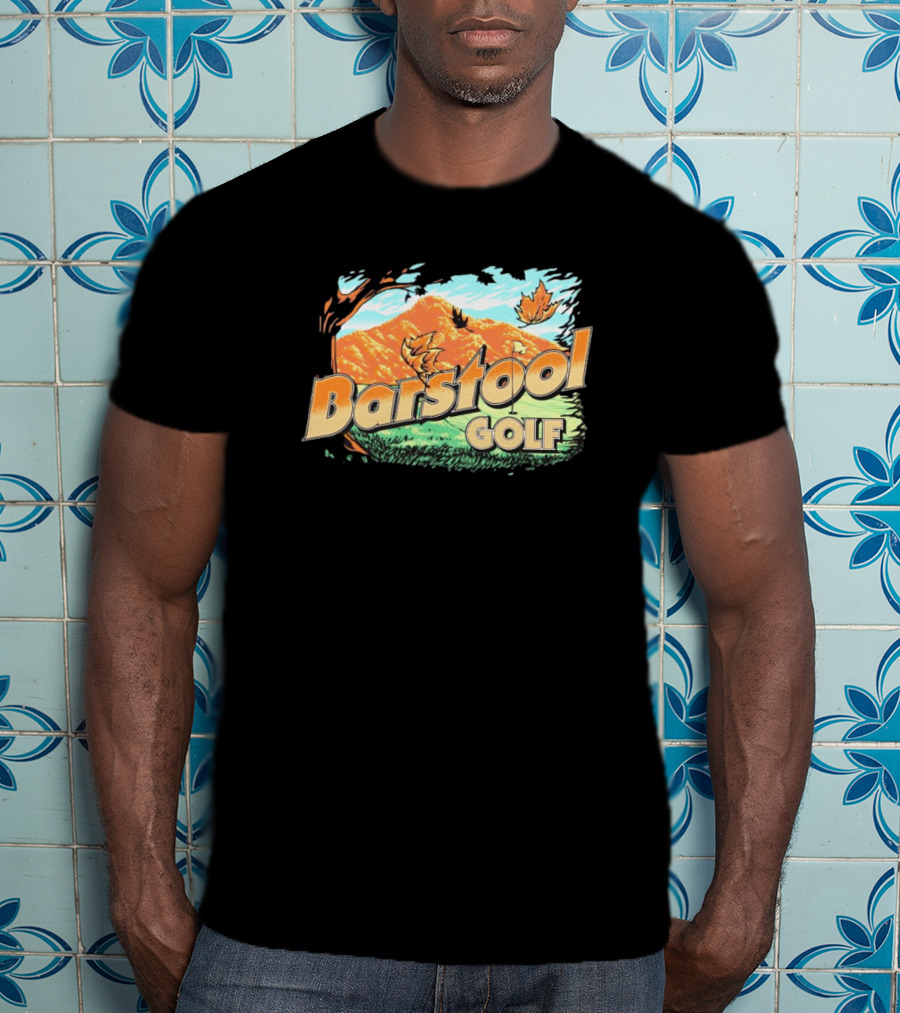 Golf Fall Mountain Scene With Leaves T-Shirt