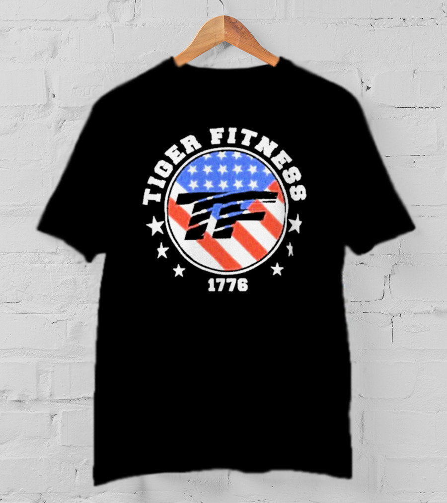 Independence Day 1776 America Flag Tiger Fitness T-Shirt