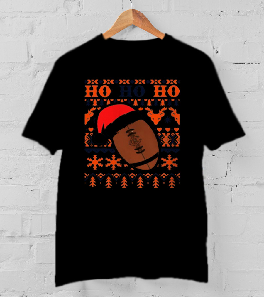 NFL Chicago Bears Santa Ho Ho Ho Christmas Football T-Shirt