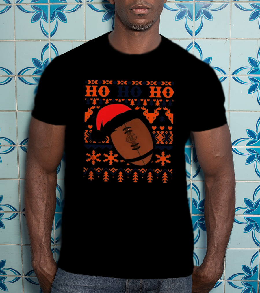 NFL Chicago Bears Santa Ho Ho Ho Christmas Football T-Shirt