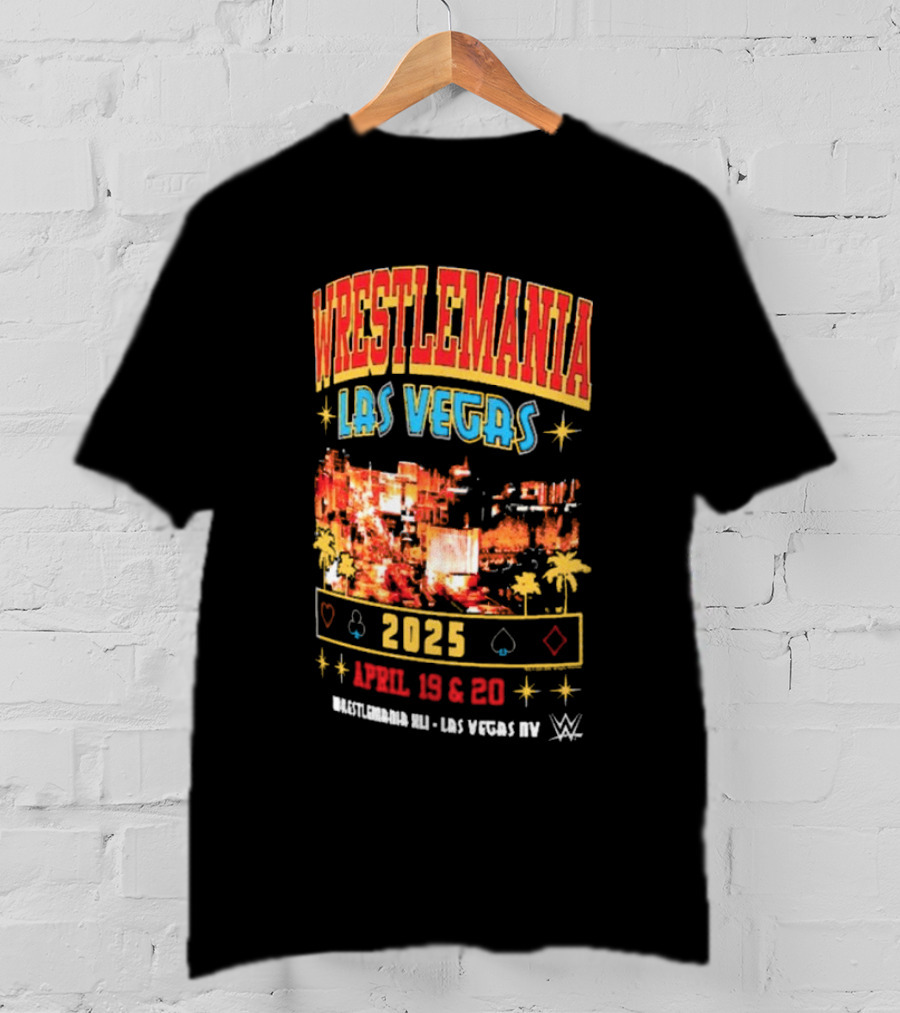 Wrestlemania Las Vegas 2025 April 19 And 20 Skyline WWE Event Ripple Junction T-Shirt
