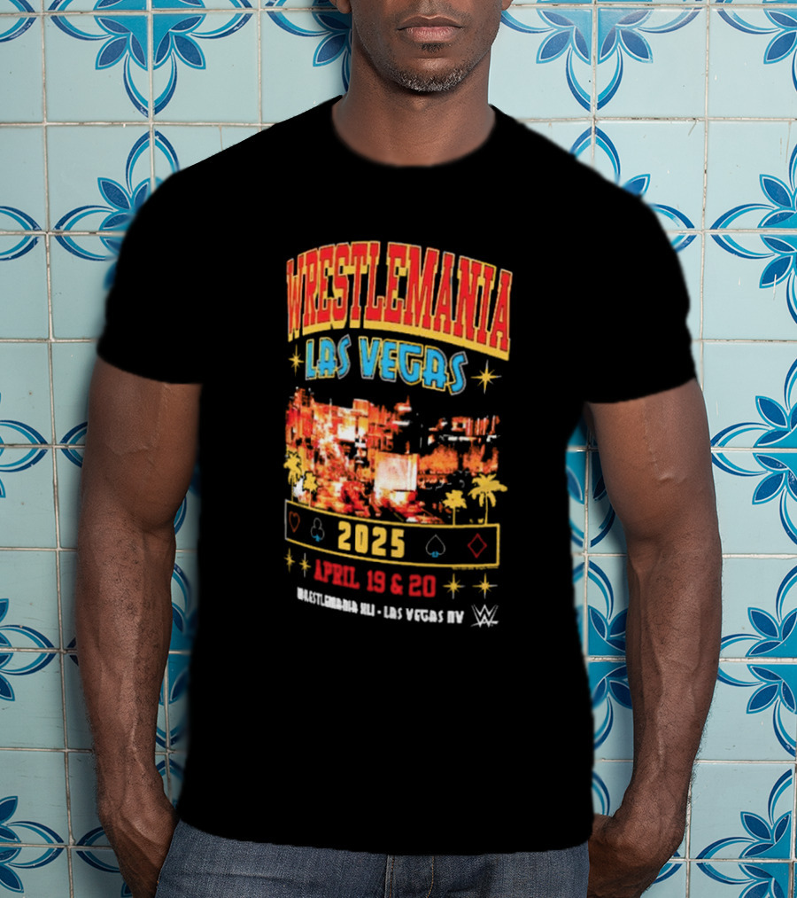 Wrestlemania Las Vegas 2025 April 19 And 20 Skyline WWE Event Ripple Junction T-Shirt