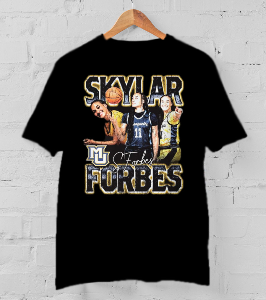 Skylar Forbes Marquette Golden Eagles Basketball MU Vintage 90s Style Signature T-Shirt