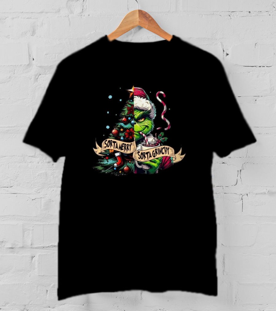 Sorta Merry Sorta Grinchy Grinch Christmas T-Shirt
