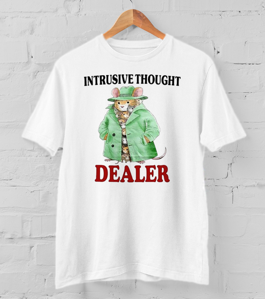 Intrusive Thought Dealer Mouse In Trench Coat T-Shirt