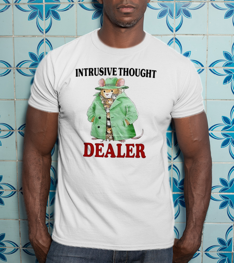 Intrusive Thought Dealer Mouse In Trench Coat T-Shirt