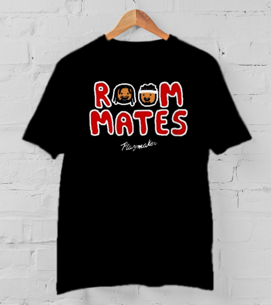 Roommates Playmaker Lettering With Cartoon Faces T-Shirt