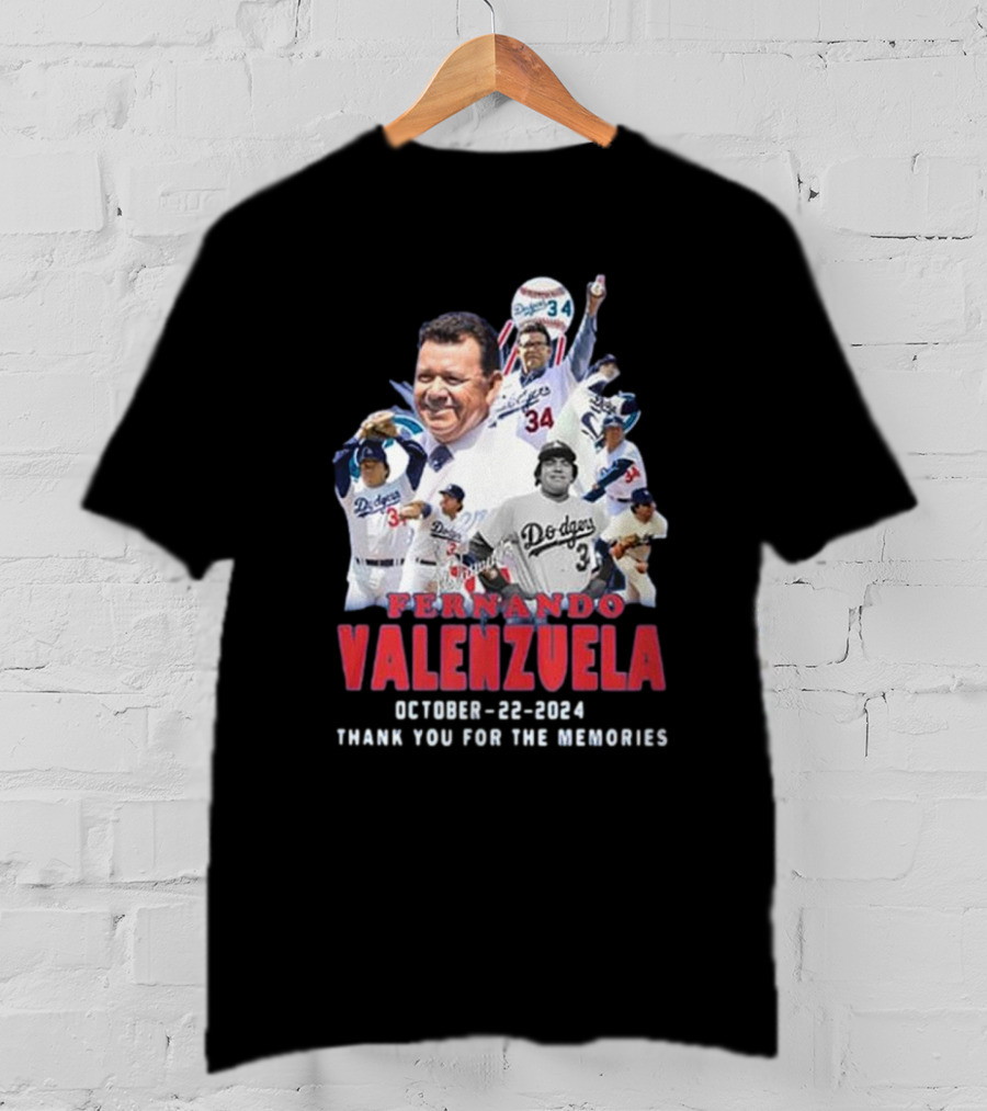Fernando Valenzuela Los Angeles Dodgers Thank You For The Memories October 22 T-Shirt