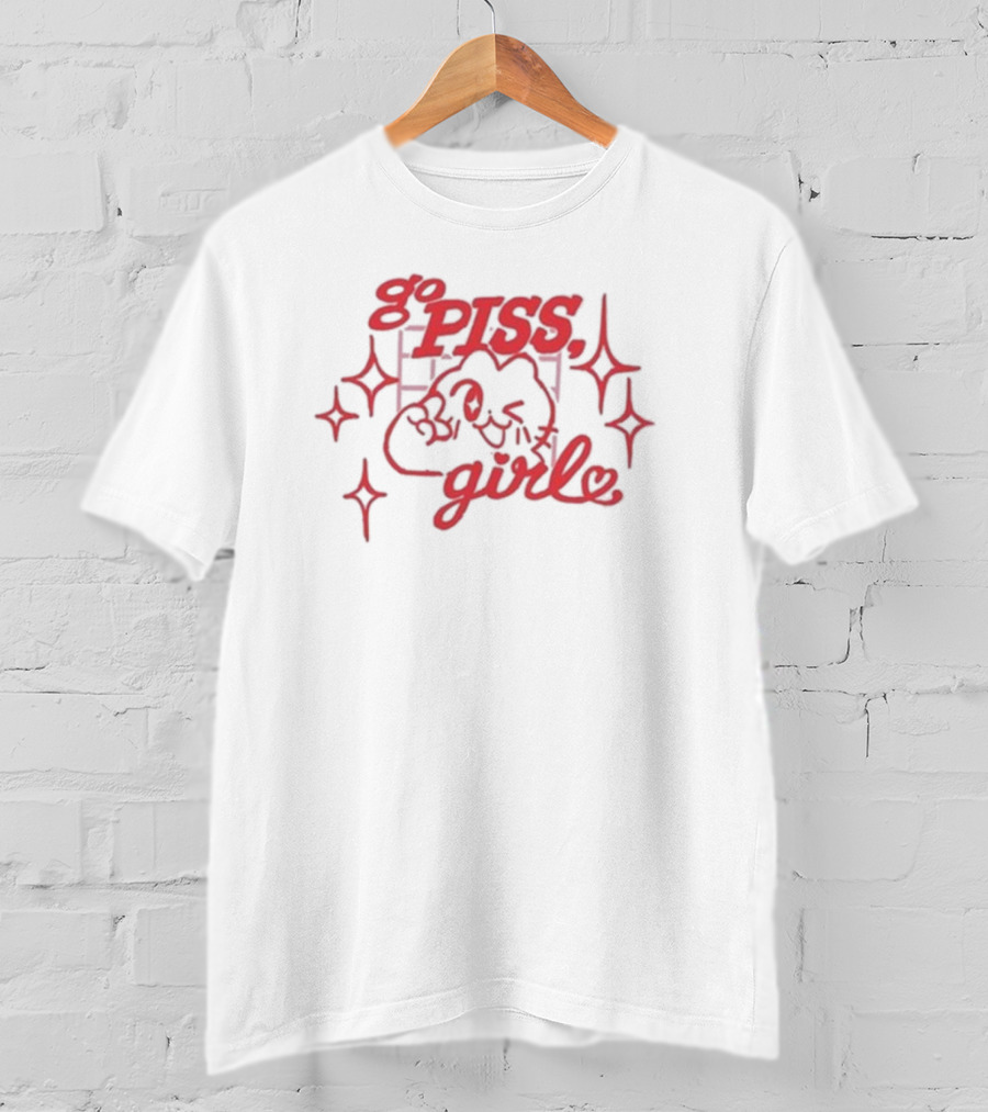 Go Piss Girl Cute Character With Stars T-Shirt