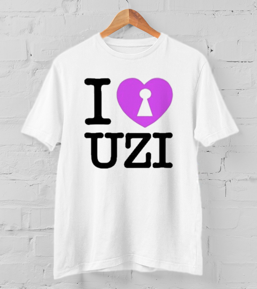 I Love Heart Keyhole Uzi T-Shirt
