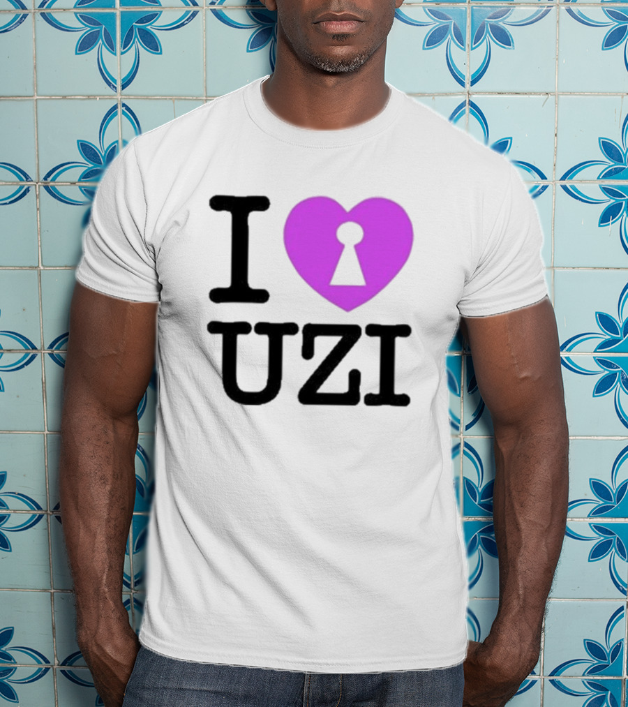 I Love Heart Keyhole Uzi T-Shirt