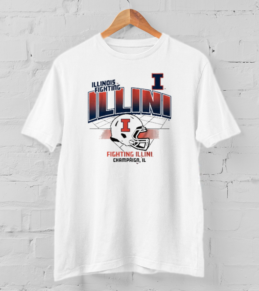 Illinois Fighting Illini Football Helmet Champaign IL T-Shirt