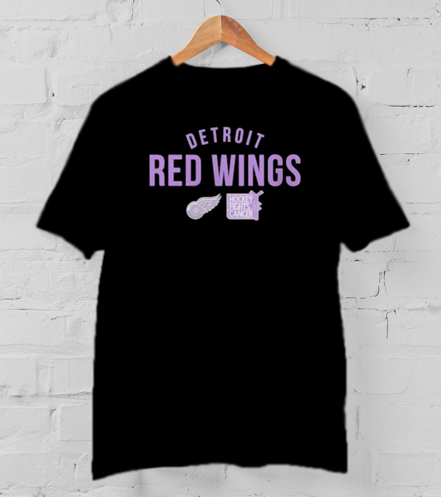 Detroit Red Wings Hockey Fights Cancer T-Shirt