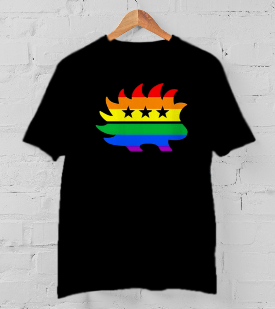 Dr. Simon Goddek Libertarian Porcupine Rainbow Flag Stars T-Shirt