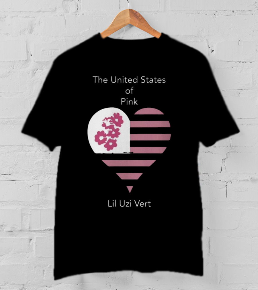 Lil Uzi Vert Heart Pink Stripes Flowers United States Of Pink T-Shirt