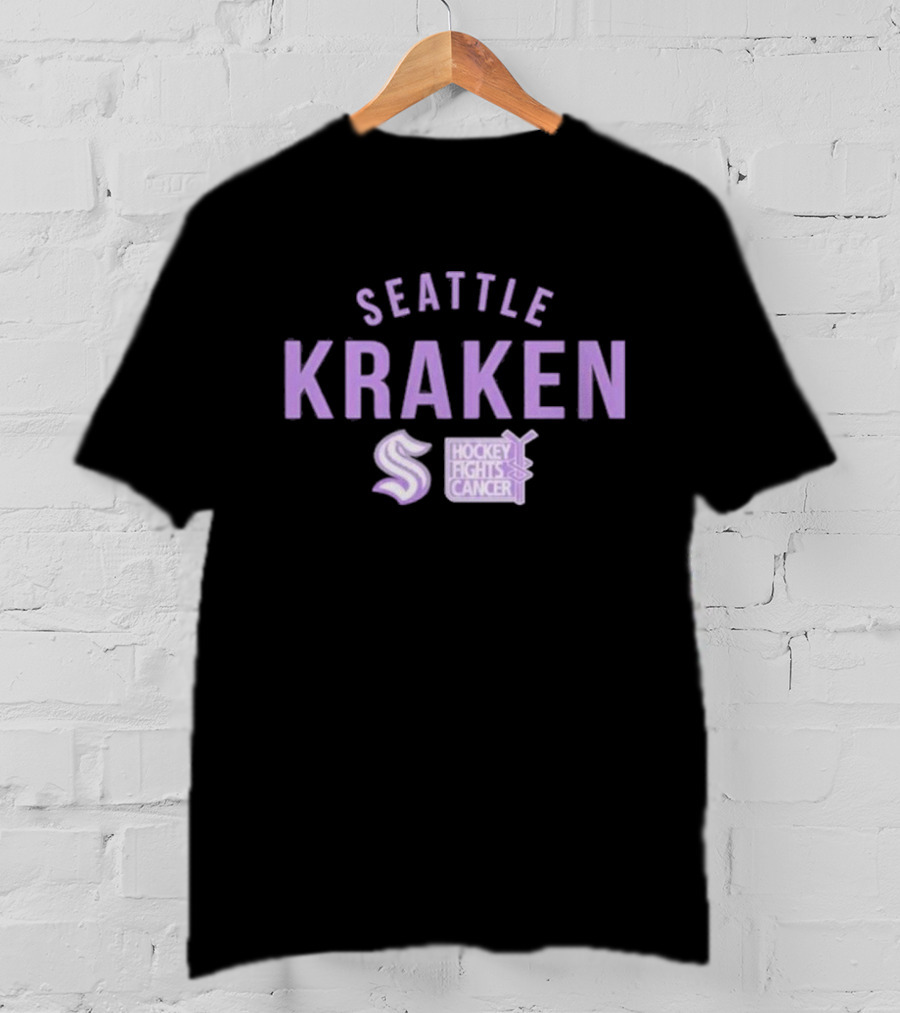 Seattle Kraken Hockey Fights Cancer Support T-Shirt