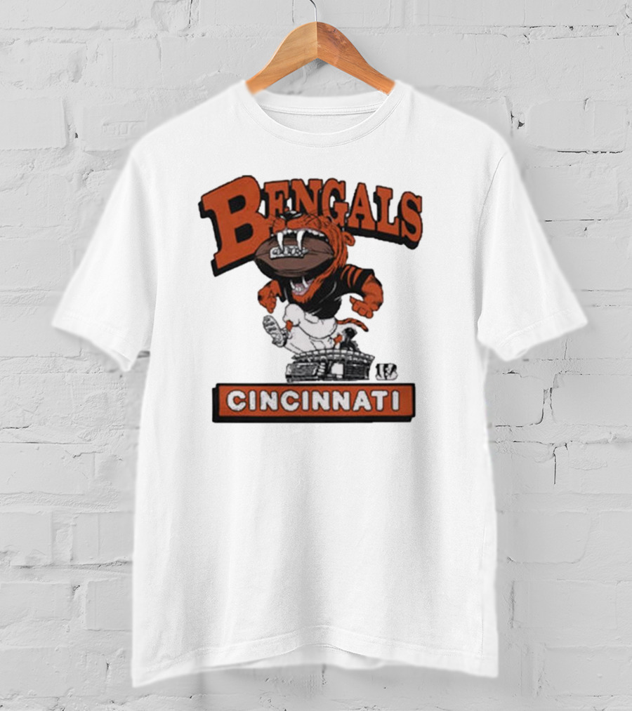 Cincinnati Bengals Mascot Jumping Over Stadium T-Shirt